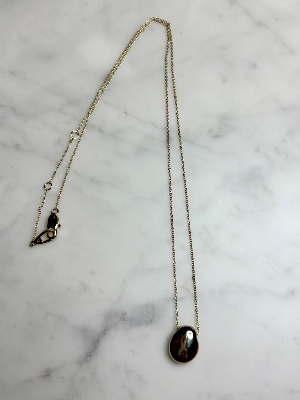 Ana Luisa Polished Gold Oval Pendant Necklace